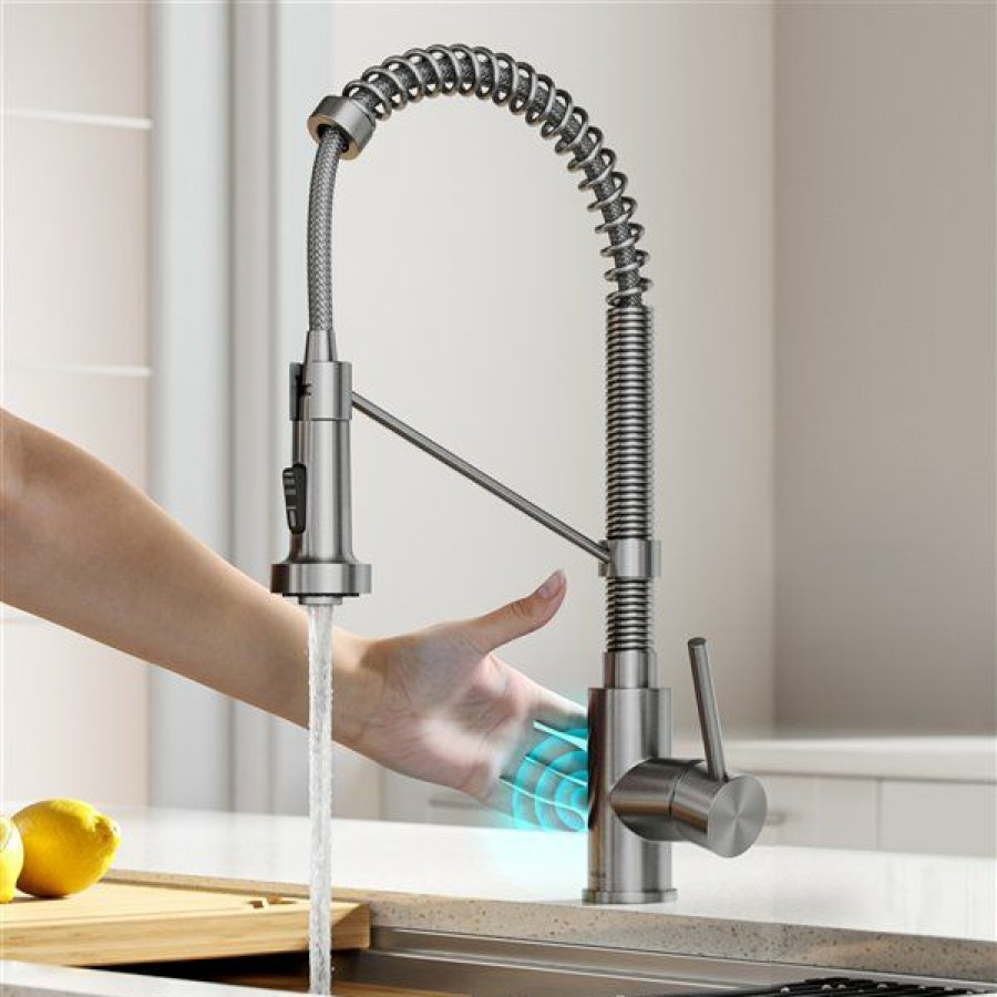 * Kraus Bolden Touchless Sensor Pull-Down Single Handle Faucet Stainless Steel Outlet Sale | Kitchen Faucets