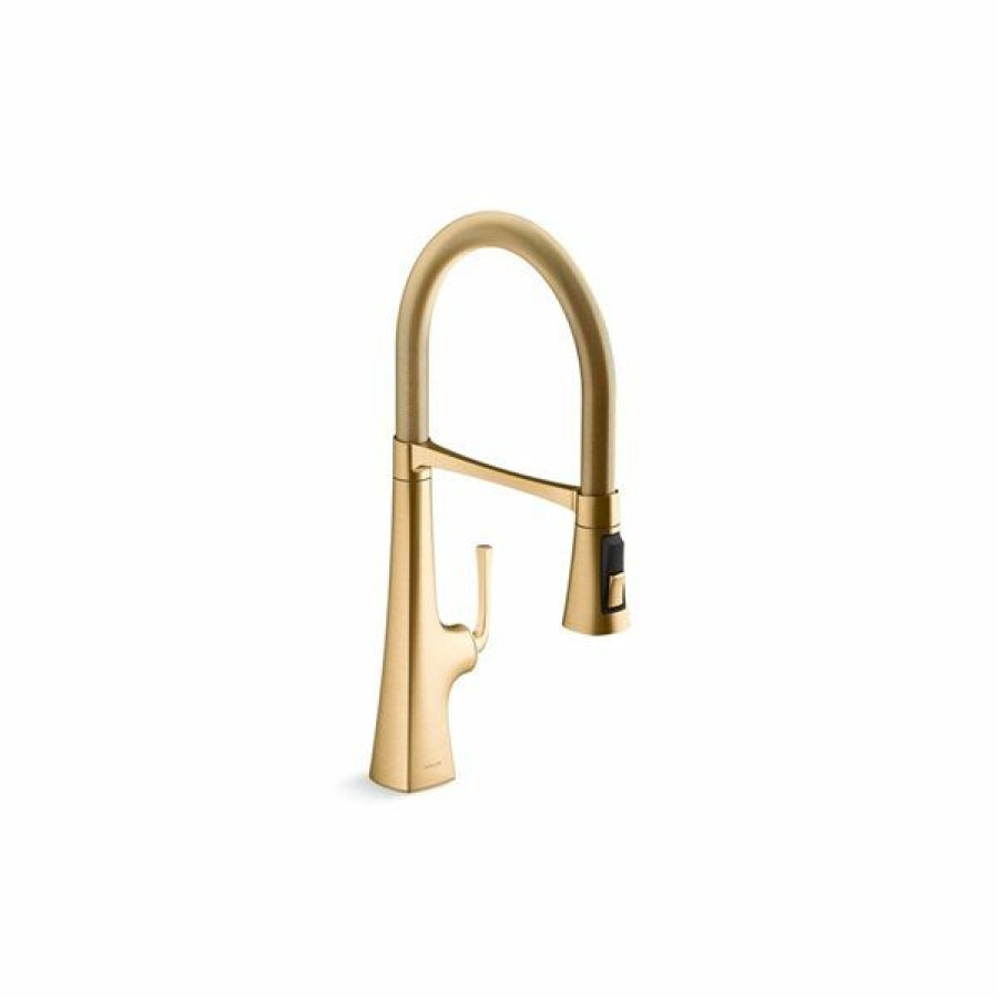 * Kohler Graze Brass Single-Handle Semi-Professional Kitchen Sink Faucet With 21-9/16-In Spout Cheap | Kitchen Faucets