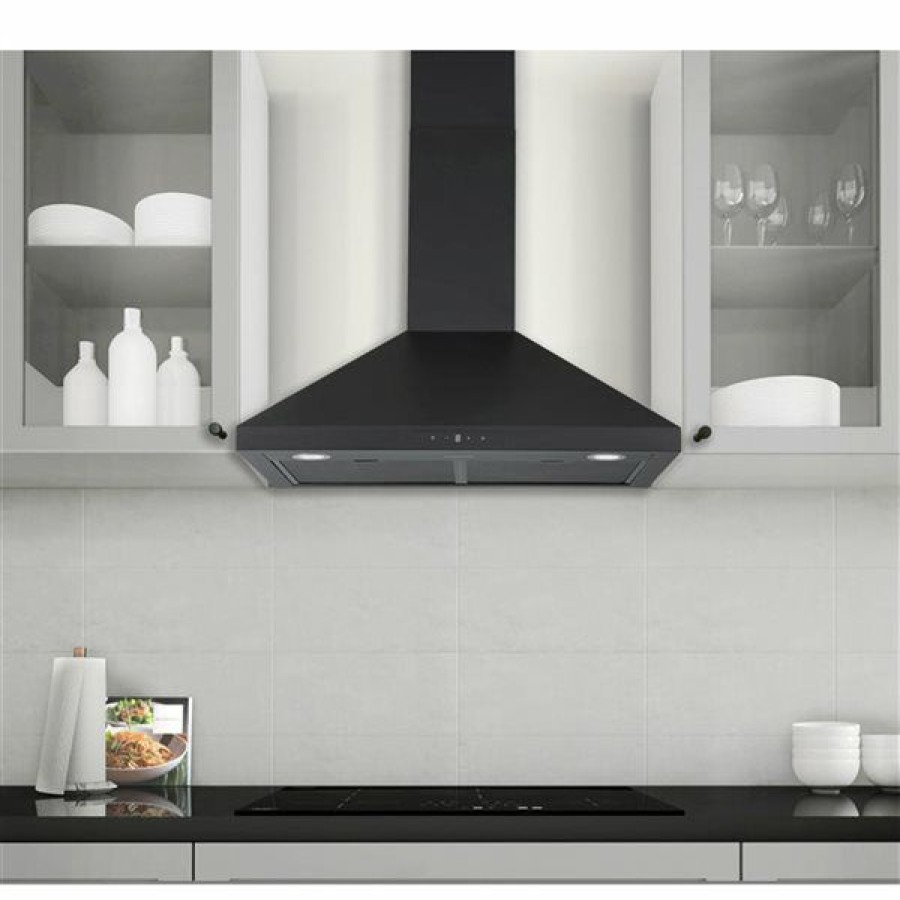 * Ancona 30-In Convertible Black Wall-Mounted Range Hood Less Expensive | Range Hoods