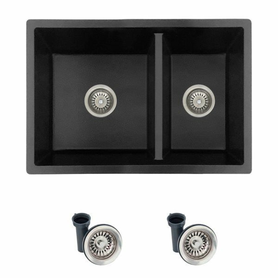 * Stylish 27.25-In X 18.37-In Black Double Bowl Kitchen Sink Discounts | Kitchen Sinks