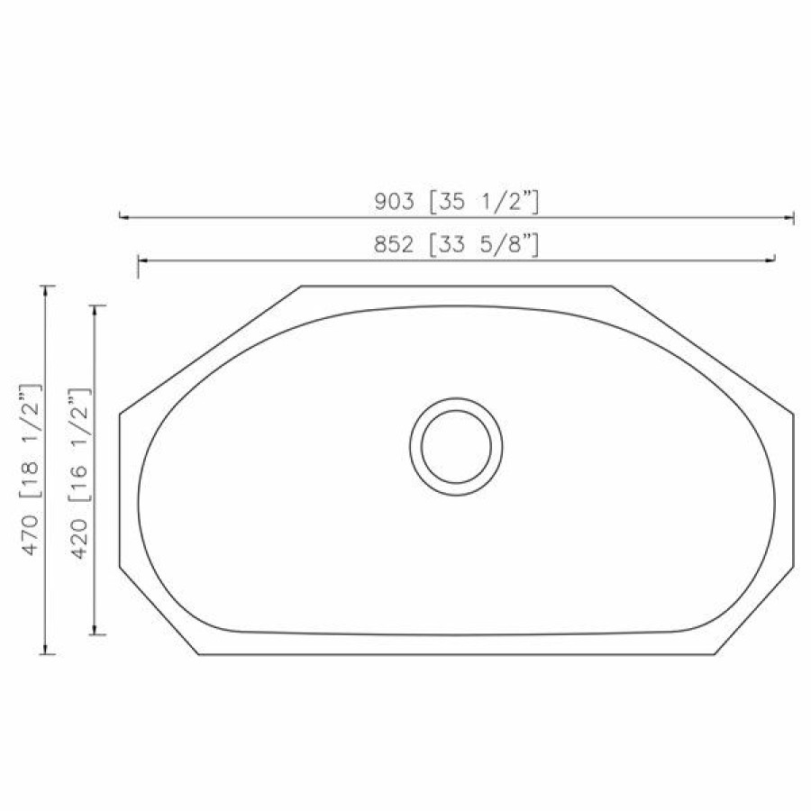 * Top Sell American Imaginations Undermount Single Sink 35.5 X 18.5 Stainless Steel | Kitchen Sinks