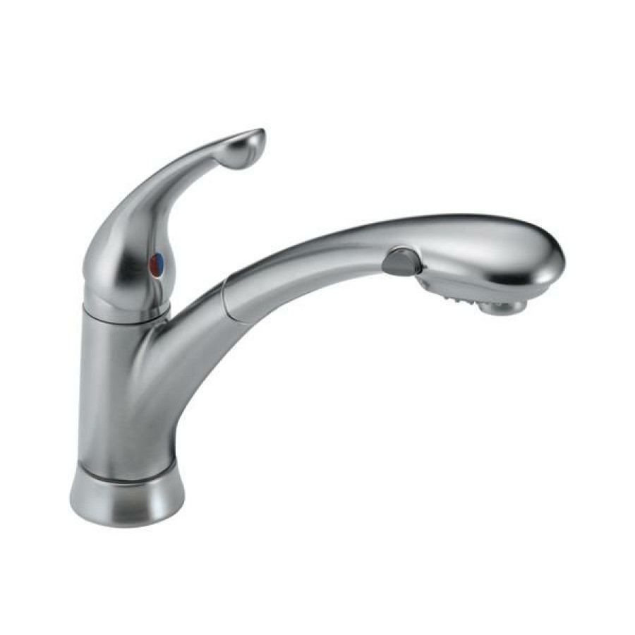 * Exclusive Design Delta Pull-Out Kitchen Faucet Arctic Stainless | Kitchen Faucets