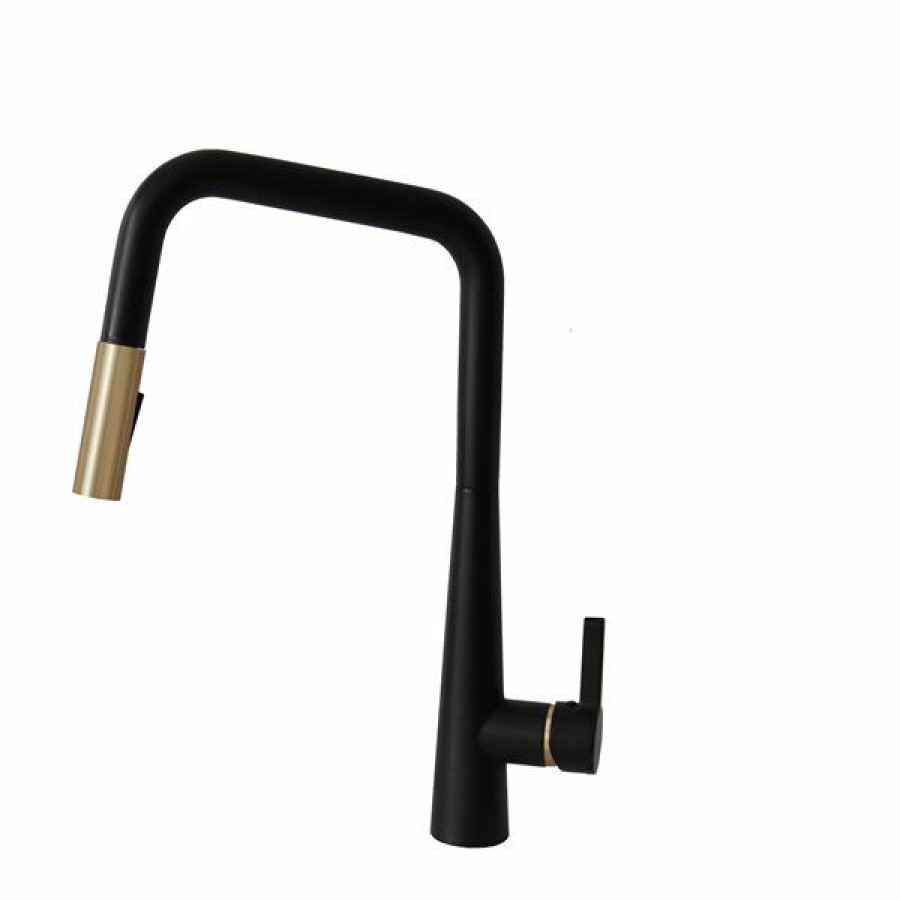 * Exclusive Stylish Turin Gold 1-Handle Deck Mount High-Arc Handle/Lever Kitchen Faucet | Kitchen Faucets