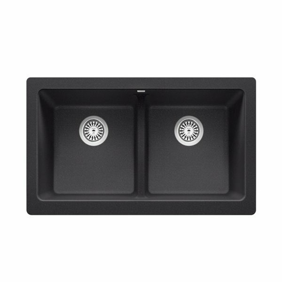 * Fire Sale Blanco Vintera Undermount Apron Front/Farmhouse 33-In X 19-In Anthracite Double Equal Bowl Kitchen Sink | Kitchen Sinks