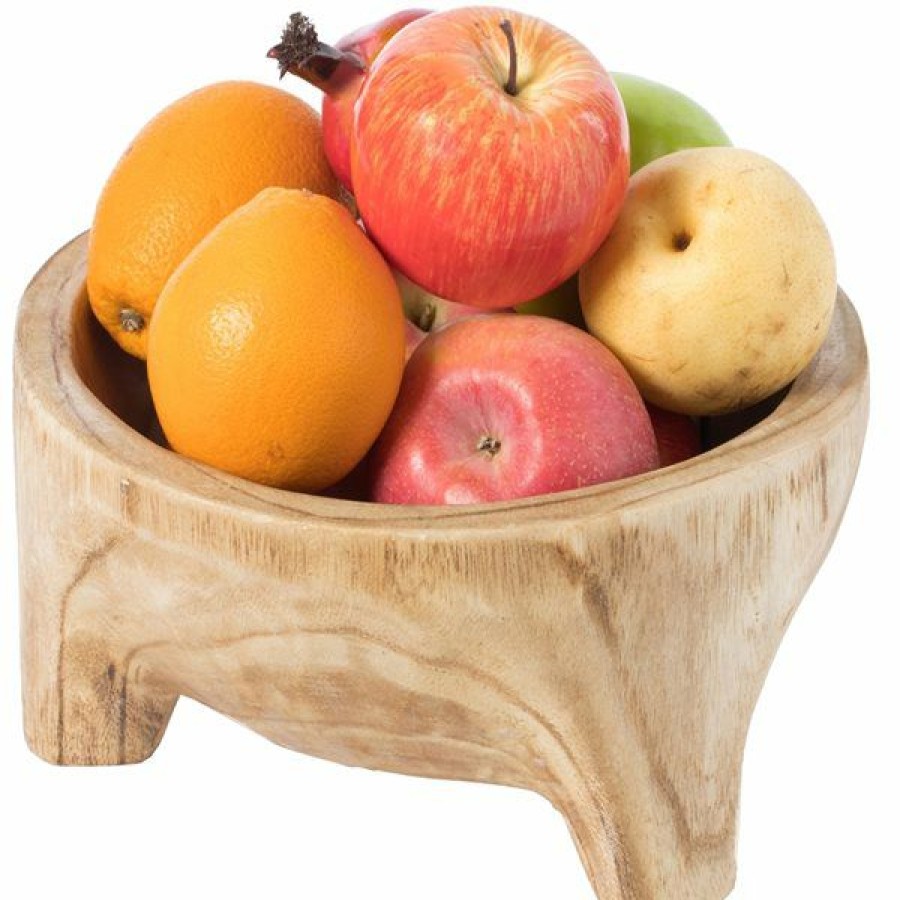 * Top Sell Vintiquewise Wood Small Fruit Bowl | Kitchenware