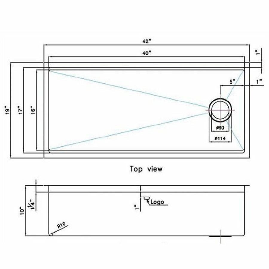 * American Imaginations 19-In X 42-In Stainless Steel Single Bowl Drop-In Residential Kitchen Sink Clearance | Kitchen Sinks