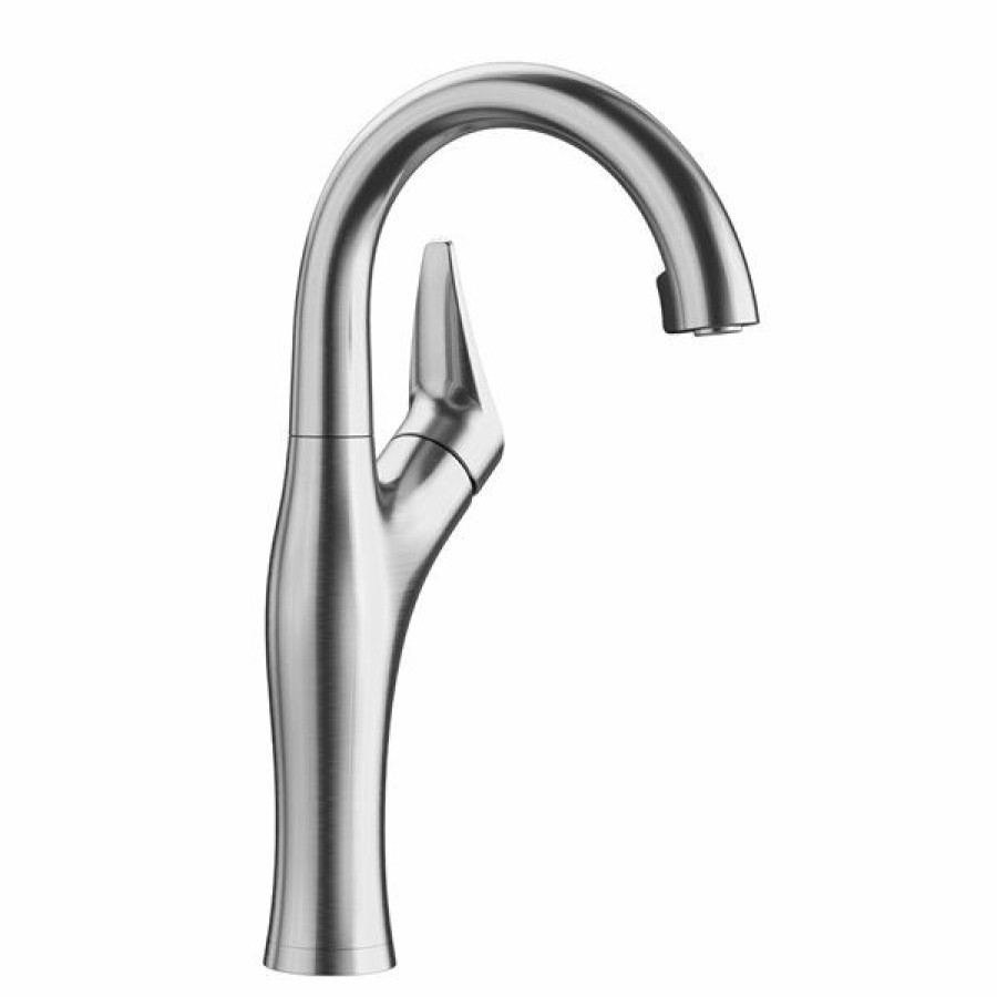 * Blanco Artona Pvd Steel 1-Handle Deck Mount Bar And Prep Handle/Lever Residential Kitchen Faucet Cheap | Kitchen Faucets