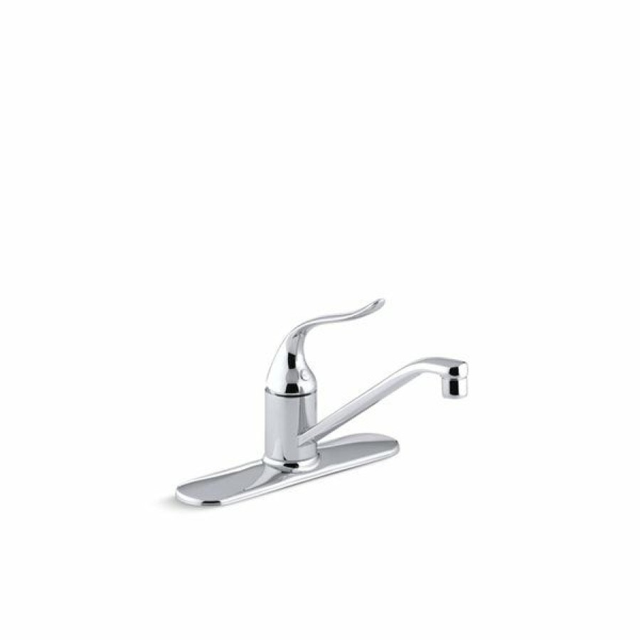 * Kohler Coralais Polished Chrome Single-Handle Kitchen Sink Faucet With Escutcheon And Swing Spout Cheap | Kitchen Faucets