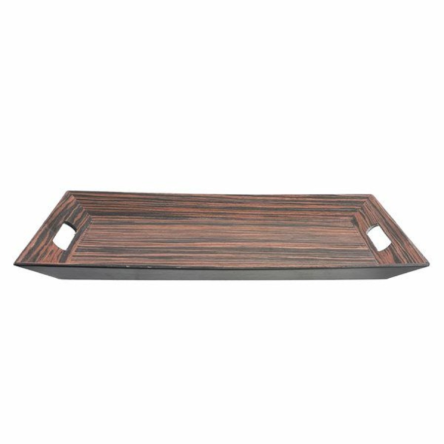 * Ih Casa Decor Rectangular Serving Tray With Handle (Walnut) Flash Sale | Kitchenware