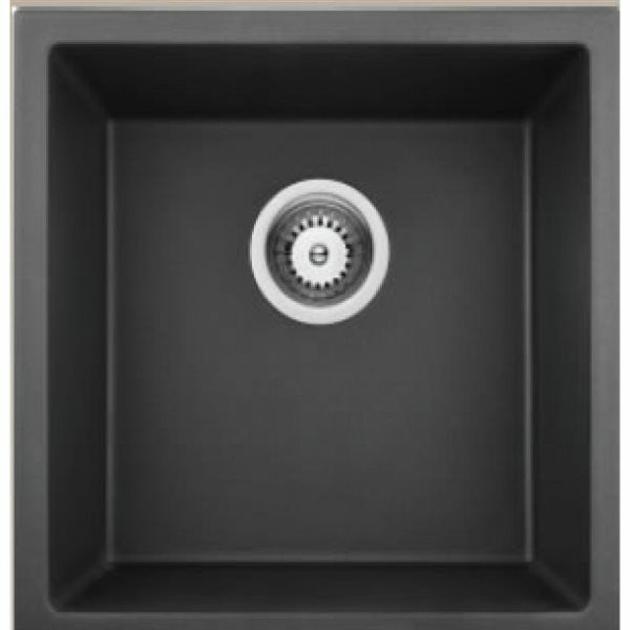 * American Imaginations Undermount 18-In X 15-In Black Composite Granite Single Bowl Kitchen Sink Outlet Sale | Kitchen Sinks