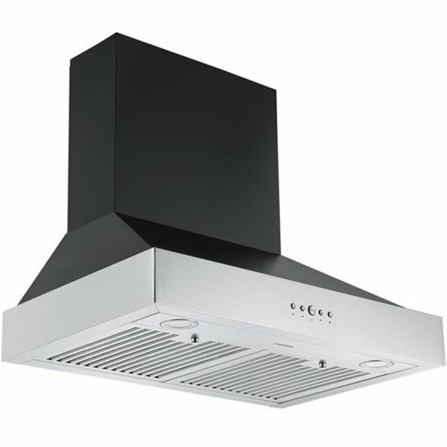 * Ancona Pro 30-In Ducted Black And Stainless Steel Wall-Mounted Range Hood Classical | Range Hoods