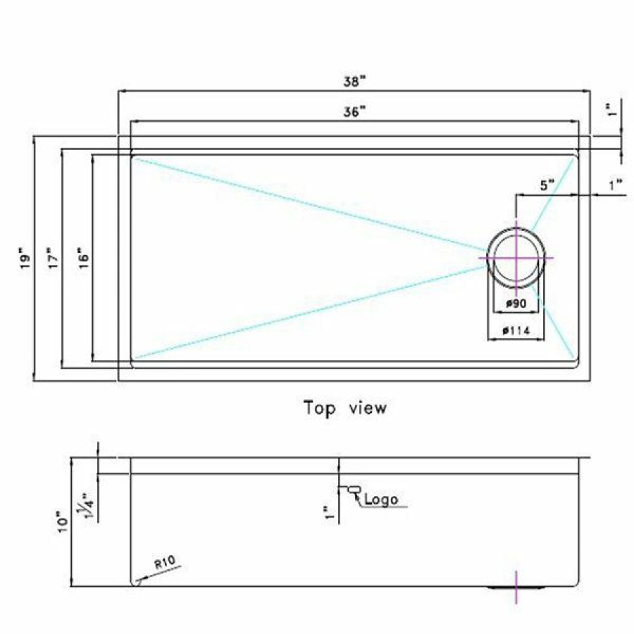 * American Imaginations 19-In X 38-In Stainless Steel Single Bowl Drop-In Residential Kitchen Sink Exclusive | Kitchen Sinks