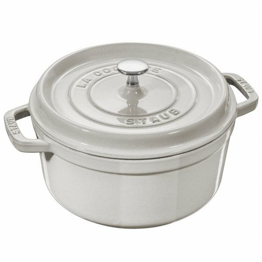 * Staub La Cocotte 3.8-L White Truffle Cast Iron Dutch Oven Exactly Discount | Kitchenware