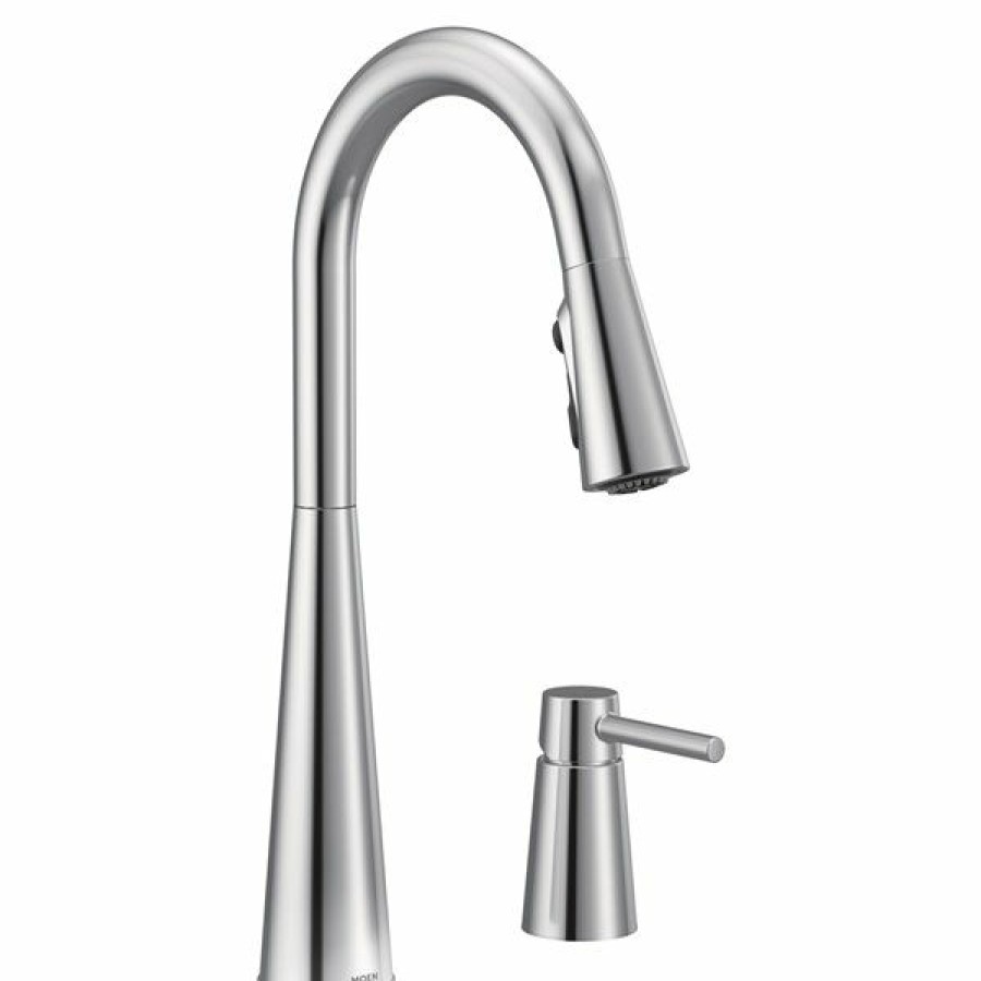 * Moen Sleek 1-Handle Deck Mount Pull-Down Handle/Lever Residential Kitchen Faucet (Chrome) Cheap | Kitchen Faucets