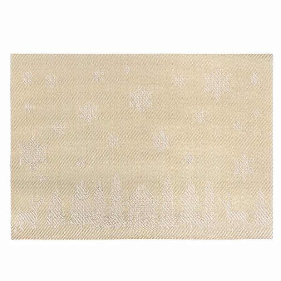 * Discount Store Ih Casa Decor Gold Winter Forest Vinyl Rectangle Placemats 12-Pack | Kitchenware