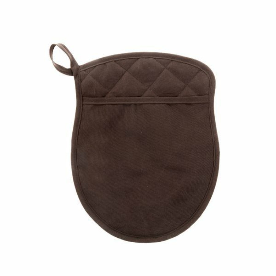 * Top Sell Ih Casa Decor Dark Brown Quilted Pot Holders With Pocket Set Of 4 | Kitchenware