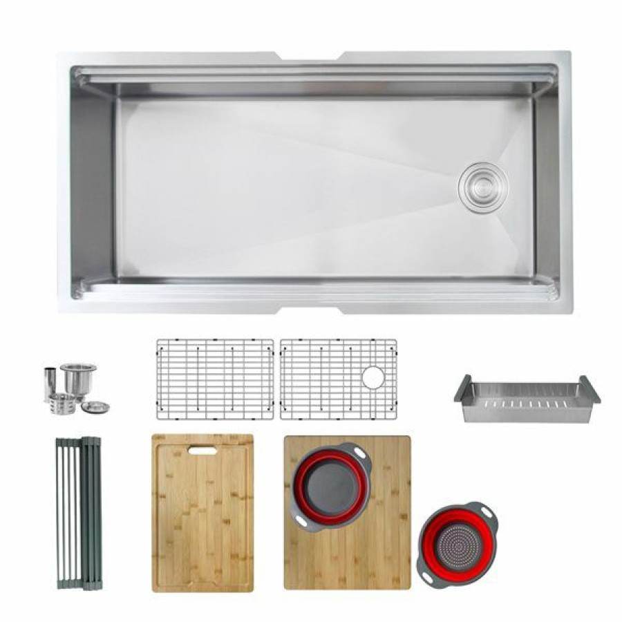 * Gift Selection Stylish Versa 39-In Undermount Stainless Steel Kitchen Sink | Kitchen Sinks