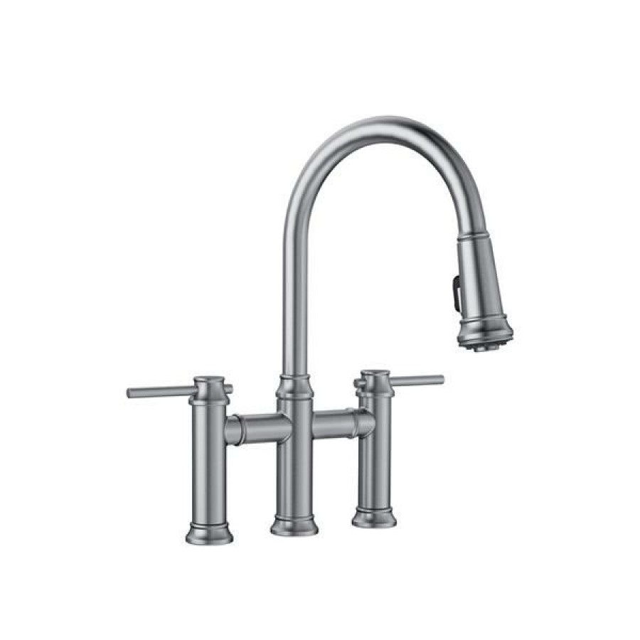 * Excellent Blanco Empressa Pull-Down Dual Faucet Stainless Steel | Kitchen Faucets