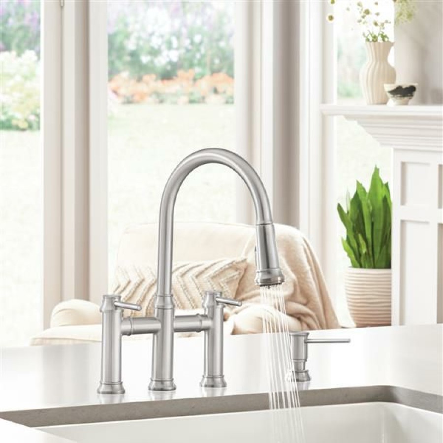 * Excellent Blanco Empressa Pull-Down Dual Faucet Stainless Steel | Kitchen Faucets