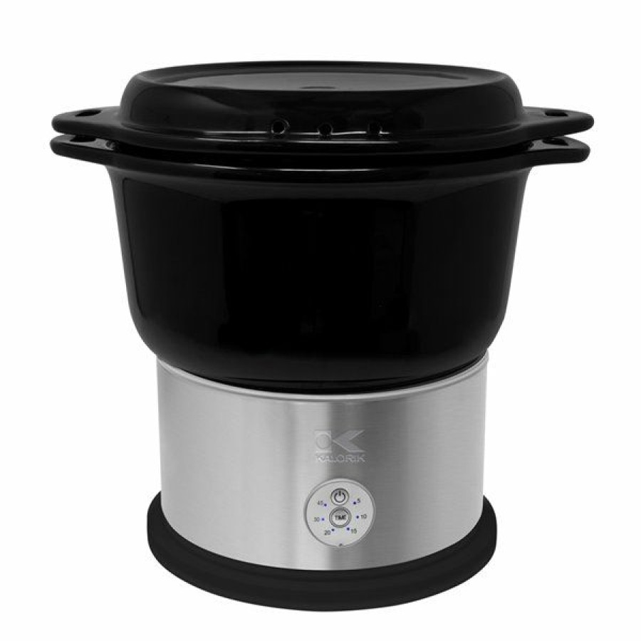 * Kalorik 4.8 Qt Ceramic Steamer With Steaming Rack Black Cheap | Kitchenware