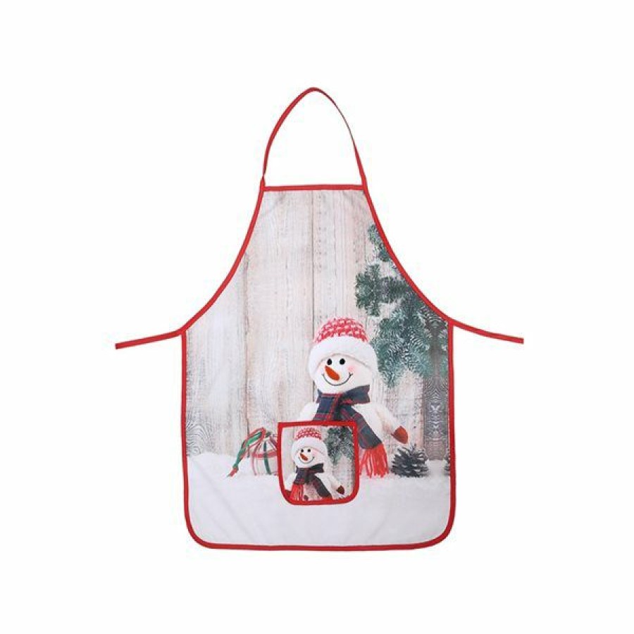 * Bestsellers Ih Casa Decor Snowman Print Apron With Pocket | Kitchenware