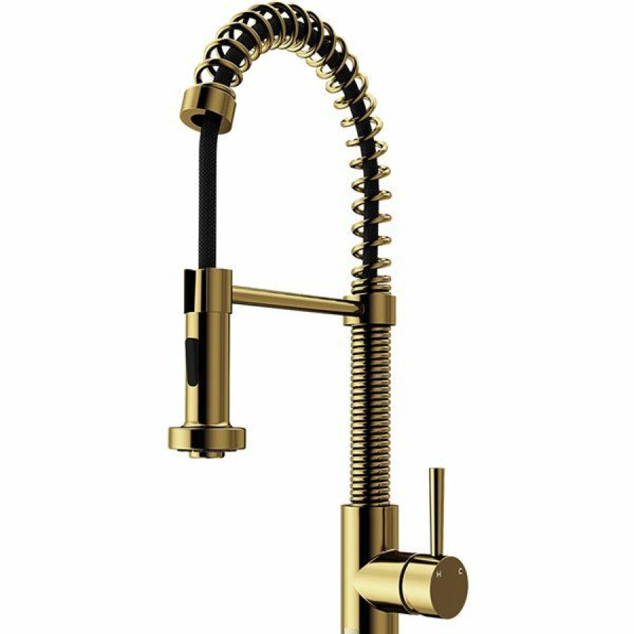 * Vigo Edison Pull-Down Spray Kitchen Faucet (In Matte Brushed Gold) Sale Online | Kitchen Faucets