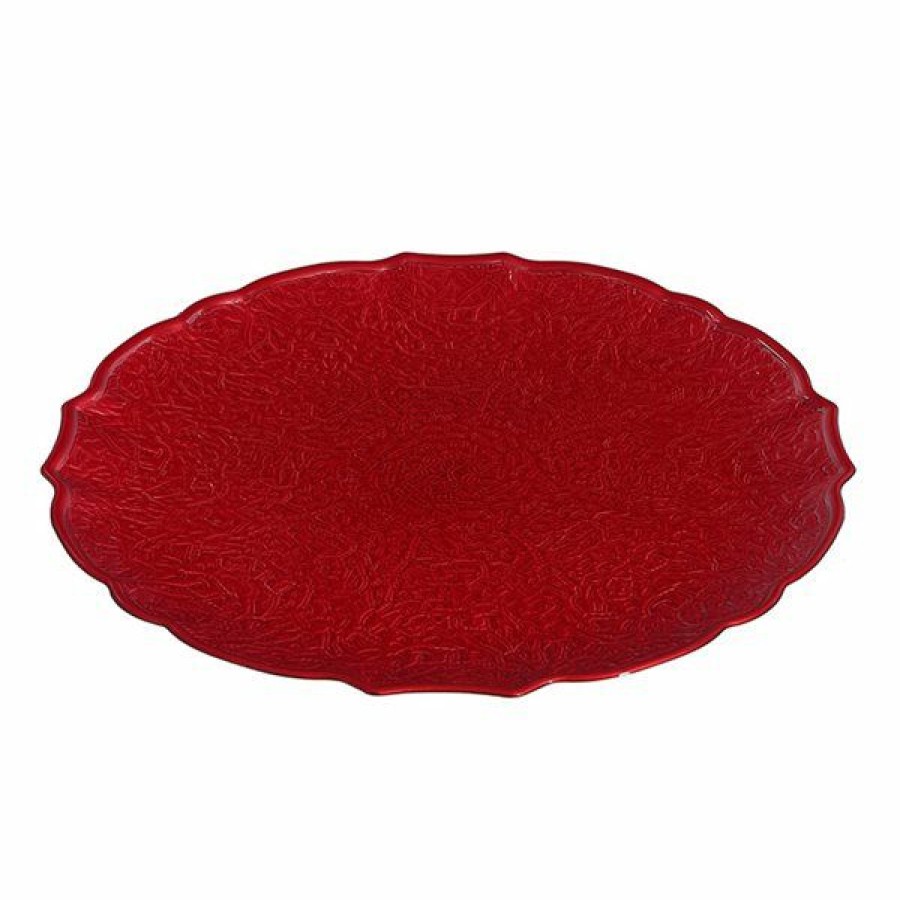 * Best Choice Ih Casa Decor 13-In Red Round Serving Plates Set Of 6 | Kitchenware