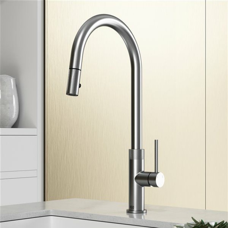 * Vigo Bristol 1-Handle Deck Mount Pull-Down Handle/Lever Commercial/Residential Kitchen Faucet, Stainless Steel Exactly Discount | Kitchen Faucets