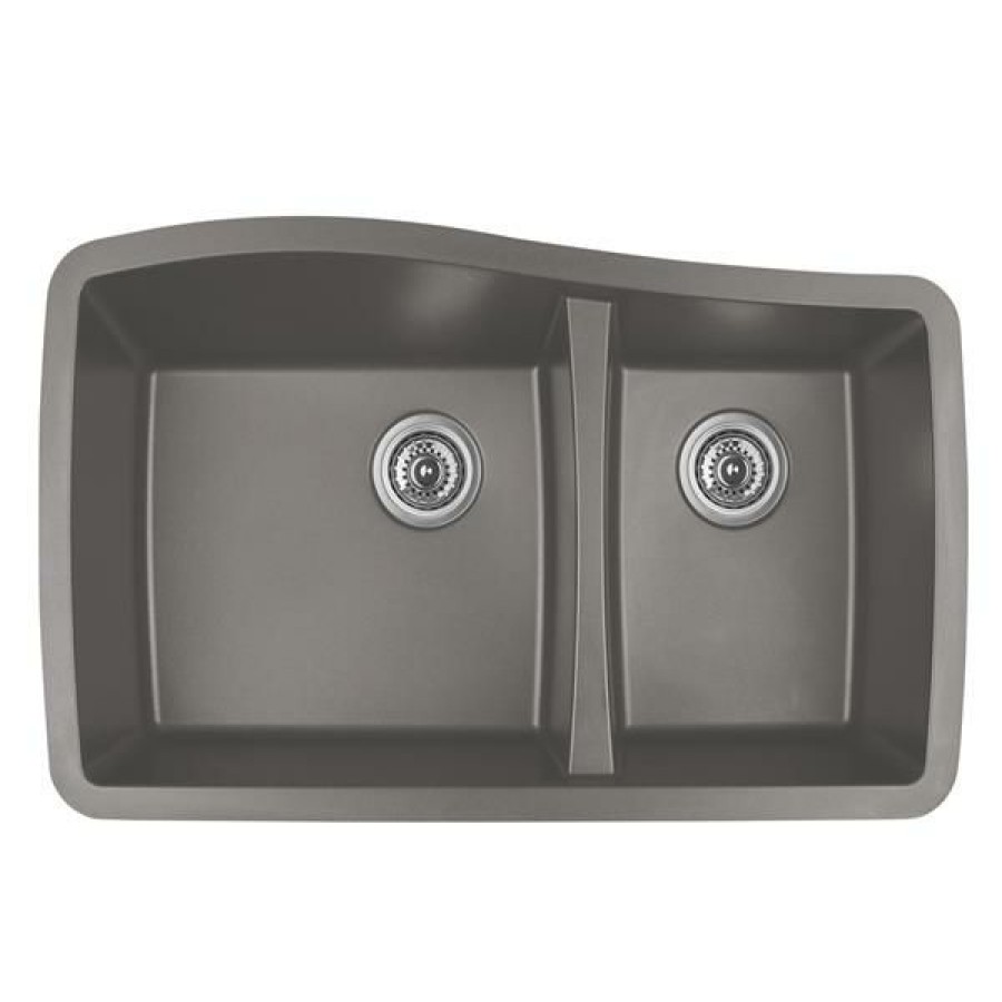 * Exclusive Karran 33.5-In Concrete Quartz 1.5 Kitchen Sink | Kitchen Sinks