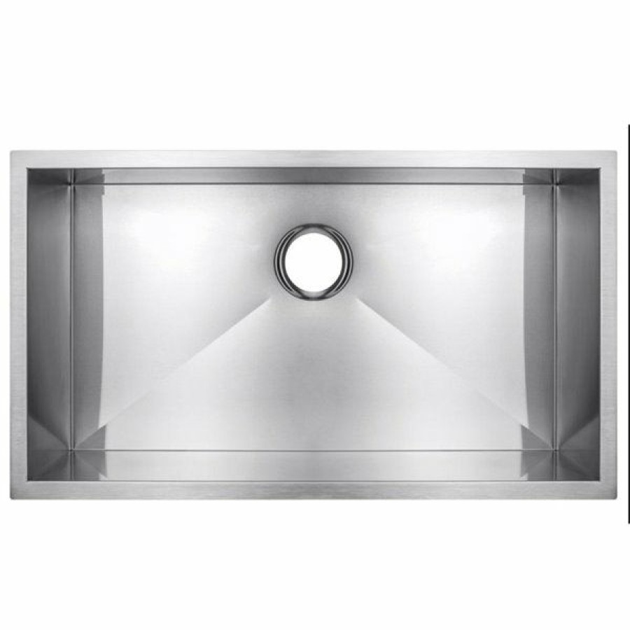 * American Imaginations 18-In X 27-In Trim Brushed Nickel Single Bowl Drop-In Residential Kitchen Sink Outlet Sale | Kitchen Sinks