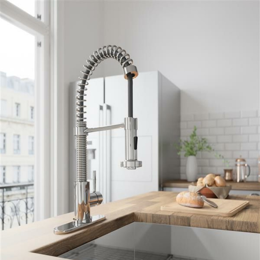 * Fire Sale Vigo Edison Pull-Down Spray Kitchen Faucet With Deck Plate | Kitchen Faucets