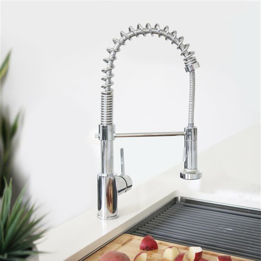 * Stylish Milano Chrome 1-Handle Deck Mount High-Arc Handle/Lever Kitchen Faucet Cheap | Kitchen Faucets