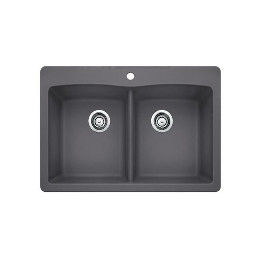 * Bestsellers Diamond Double Bowl Drop-In Sink Cinder 33-In | Kitchen Sinks