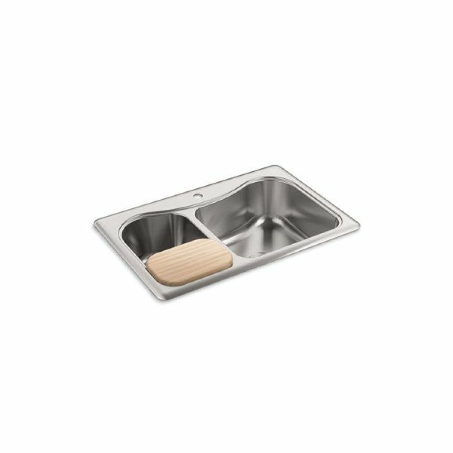 * Kohler Staccato Large/Medium Top-Mount Sink With Single Hole Stainless Steel 33-In Exclusive | Kitchen Sinks