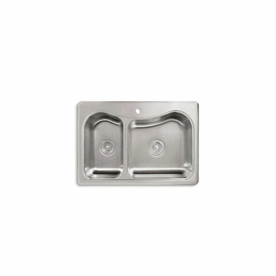 * Kohler Staccato Large/Medium Top-Mount Sink With Single Hole Stainless Steel 33-In Exclusive | Kitchen Sinks