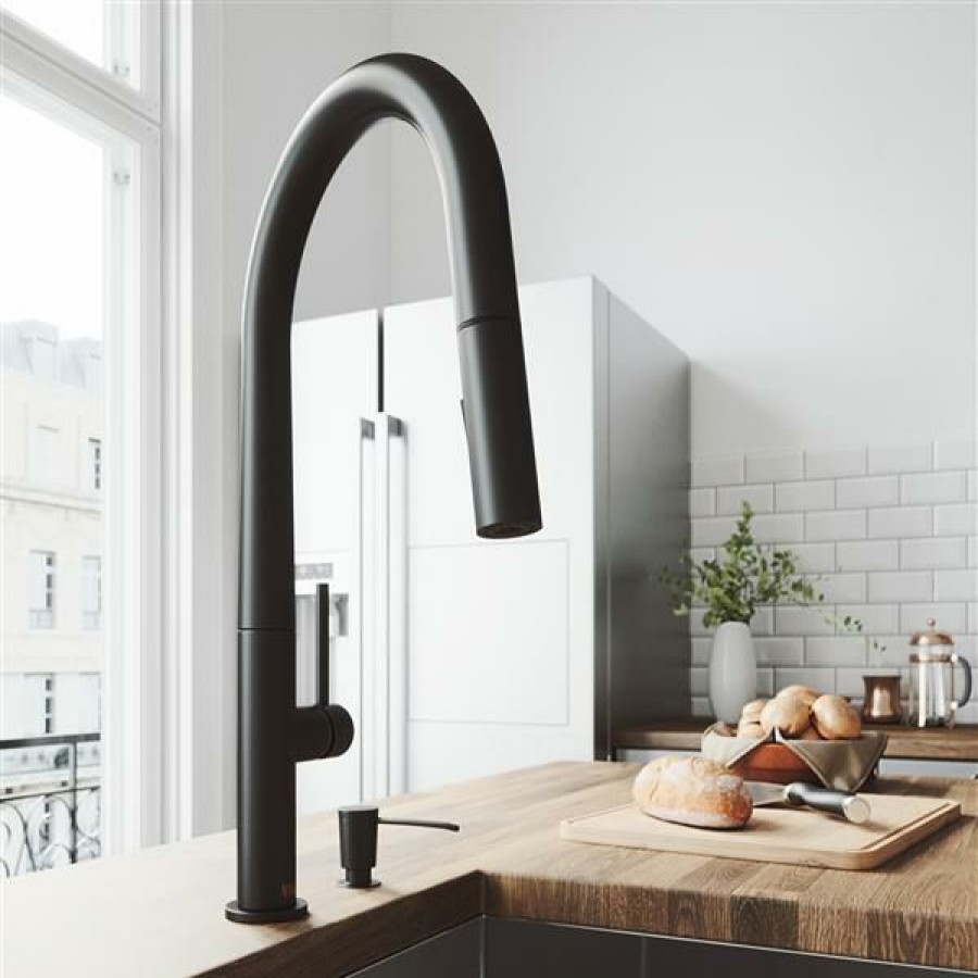 * Vigo Greenwich Pull-Down Spray Kitchen Faucet Matte Black Cheap | Kitchen Faucets