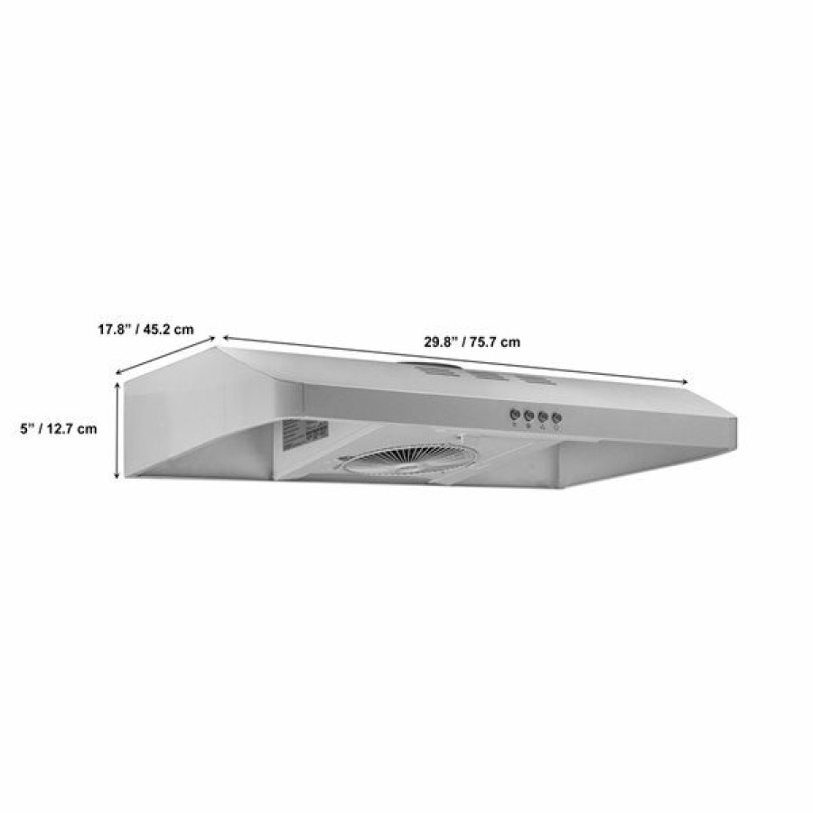 * Aria 30-In Convertible Under Cabinet Range Hood In Stainless Steel With Charcoal Filter Online | Range Hoods