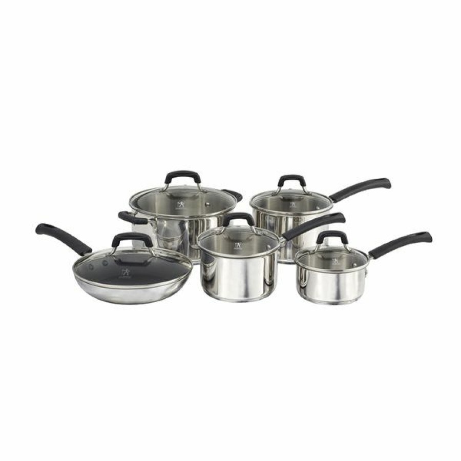 * Henckels Kitchen Elements Silver Stainless Steel Cookware Set With Lids 5-Piece Online Sale | Kitchenware