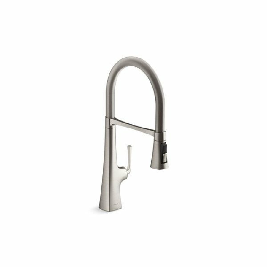 * Kohler Graze Vibrant Stainless Single-Handle Semi-Professional Kitchen Sink Faucet Outlet Sale | Kitchen Faucets