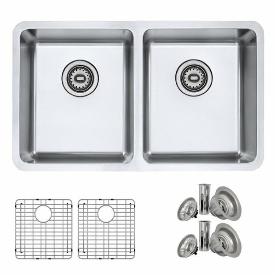 * Special Stylish 30-In Double Bowl Undermount And Drop-In Stainless Steel Kitchen Sink | Kitchen Sinks