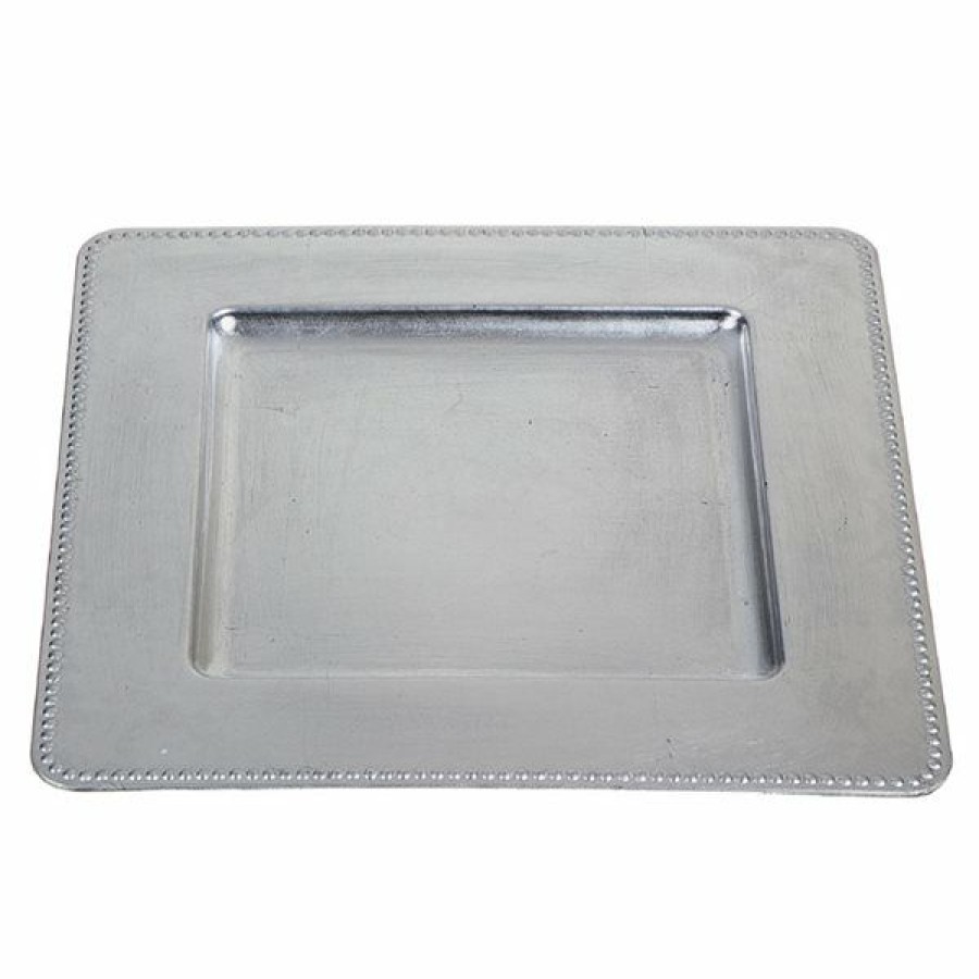 * Ih Casa Decor Silver Square Charger Plate 2-Piece Cheap | Kitchenware