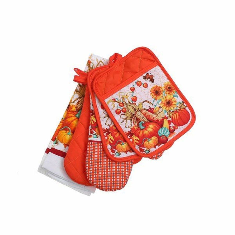 * Exclusive Design Ih Casa Decor Orange Kitchen Towels Set Of 2 | Kitchenware