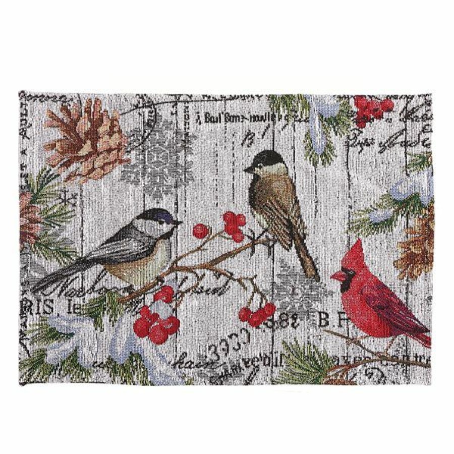 * Gift Selection Ih Casa Decor Birds On Branch Tapestry Placemat Set Of 12 | Kitchenware