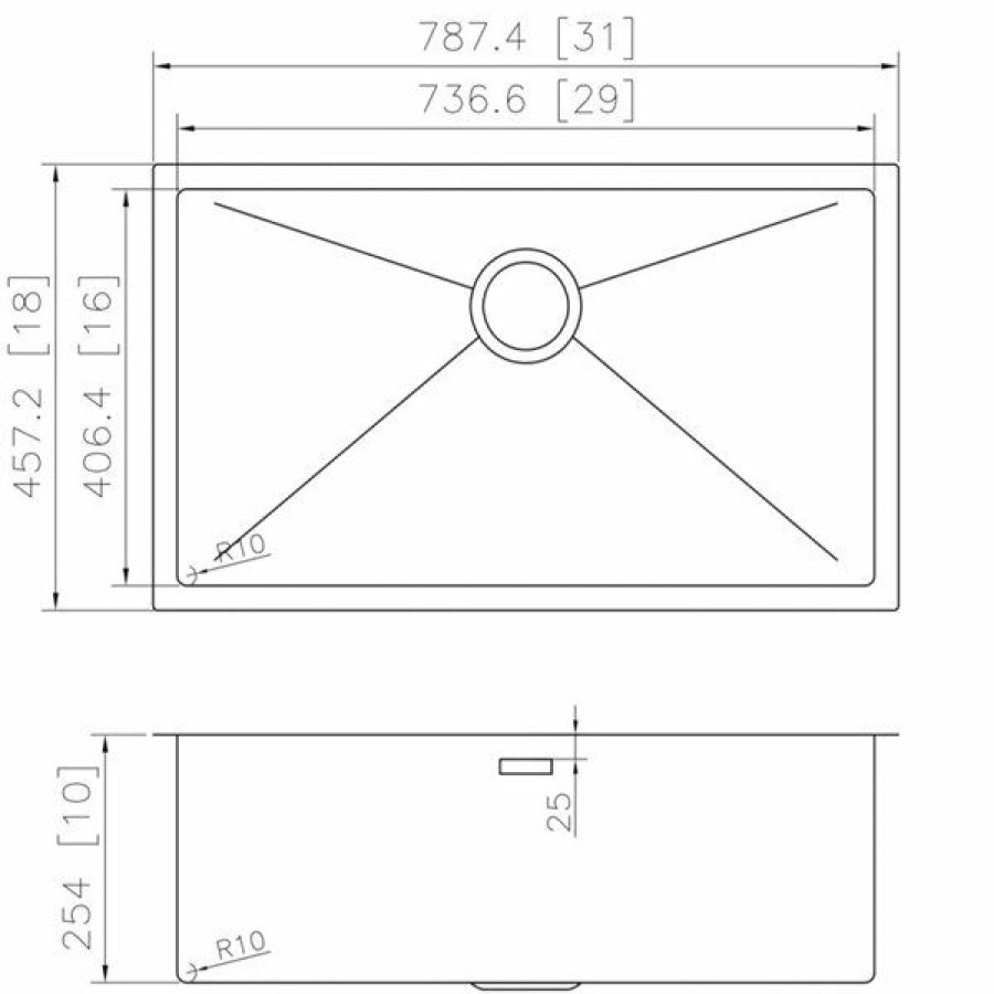 * Fire Sale American Imaginations Undermount Single Sink 31 Stainless Steel | Kitchen Sinks