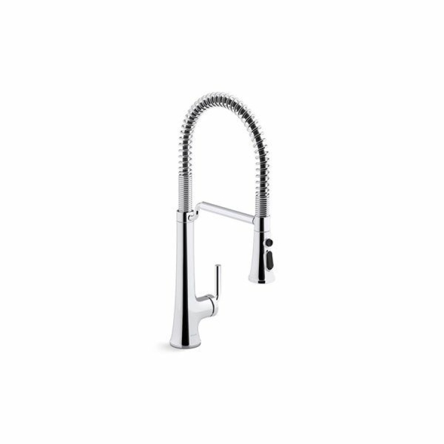 * Kohler Tone Chrome Pull-Down Single-Handle Semi-Professional Kitchen Sink Faucet Sale Online | Kitchen Faucets