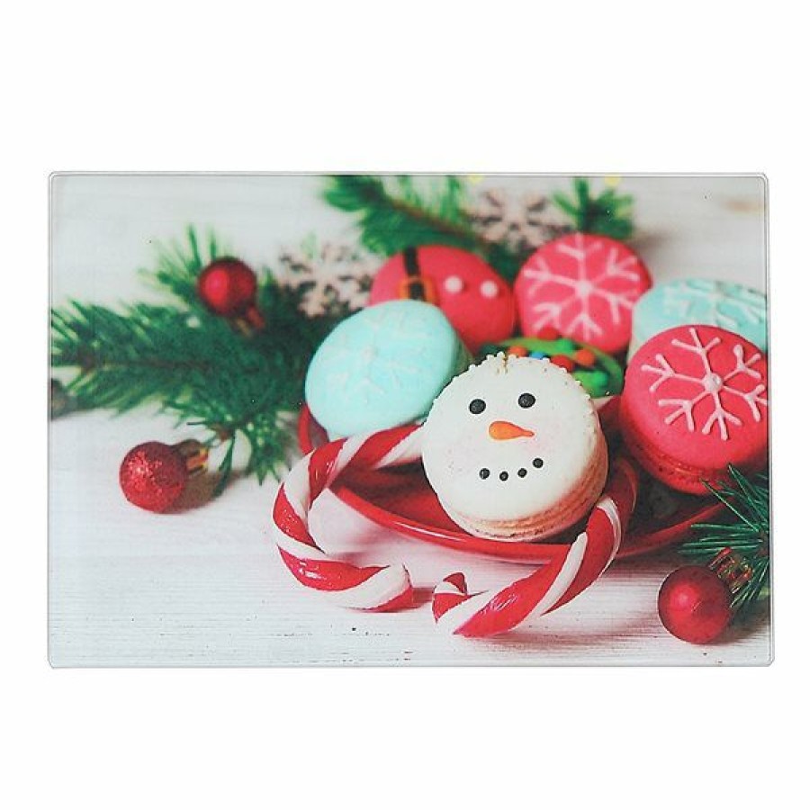 * Ih Casa Decor 8-In X 12-In "Festive Macarons" Glass Cutting Board Set Of 2 Discount | Kitchenware