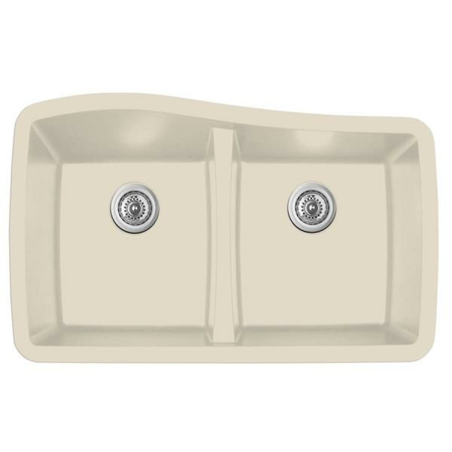 * Gift Selection Karran Bisque Quartz 33.5-In Double Kitchen Sink | Kitchen Sinks