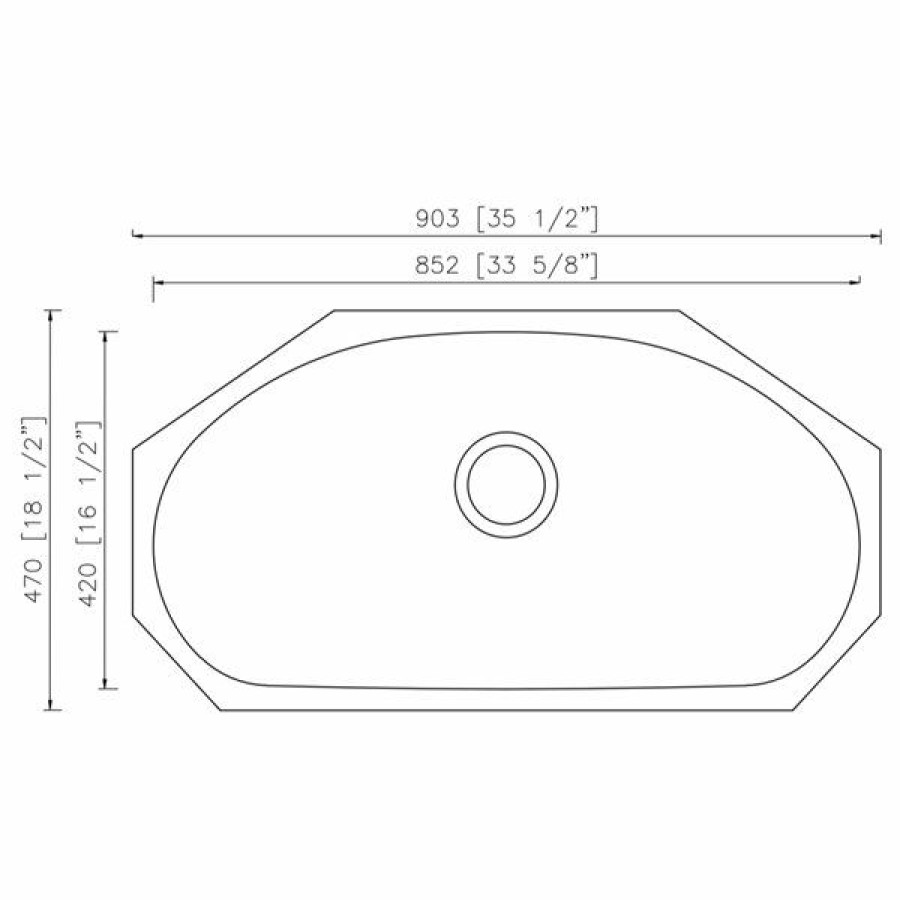 * Shop American Imaginations Undermount Single Sink 35.5 Stainless Steel | Kitchen Sinks