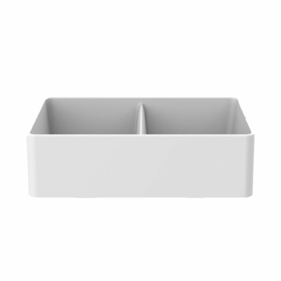 * Gift Selection American Imaginations 19-In X 33-In Trendy White Granite Composite Double Equal Bowl Drop-In Residential Kitchen Sink | Kitchen Sinks