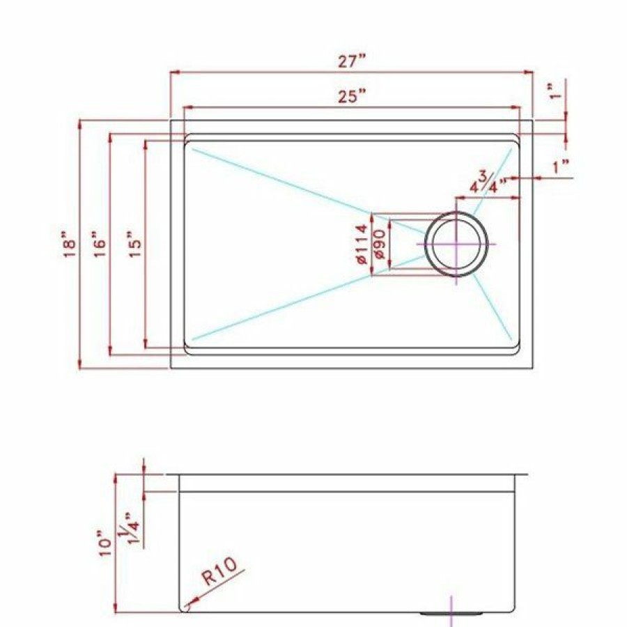 * American Imaginations 18-In X 27-In Transitional Stainless Steel Single Bowl Drop-In Residential Kitchen Sink Top Sellers | Kitchen Sinks